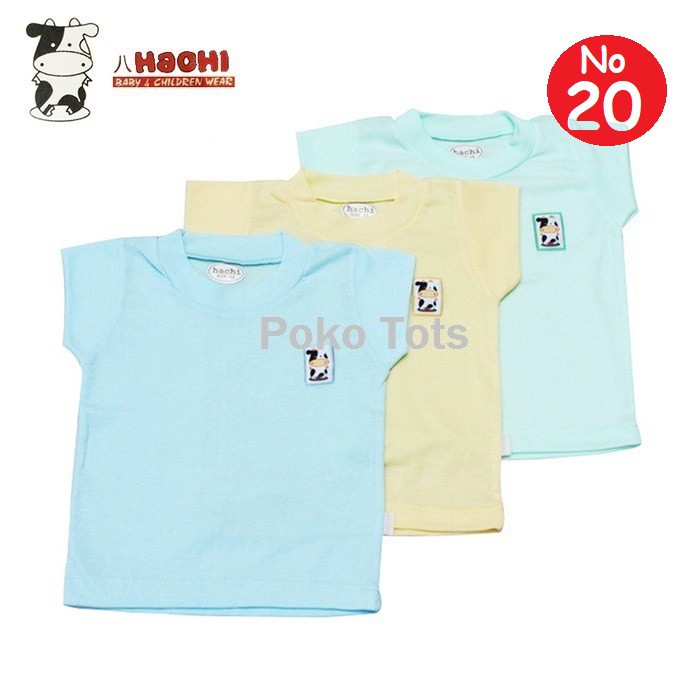 Hachi Kaos Oblong Ukuran 20 Tangan Pendek Bayi dan Anak Warna Polos