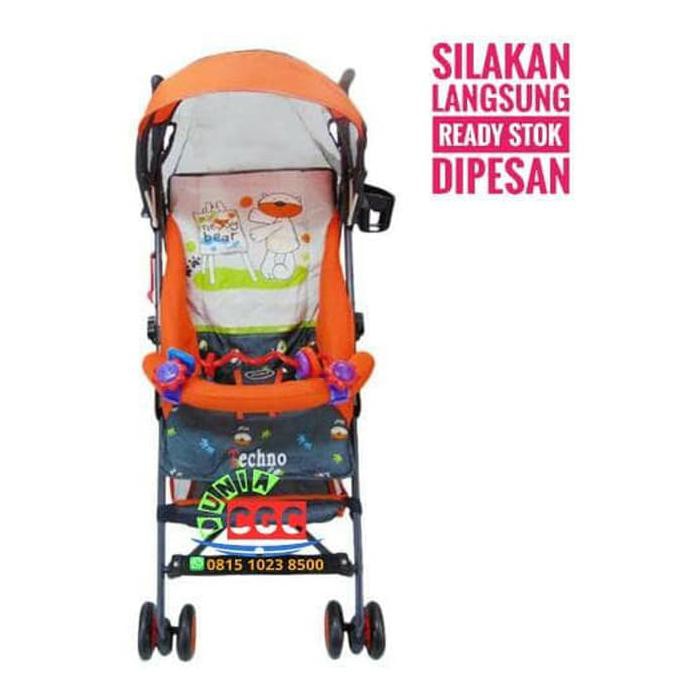 Termurah Baby Stroller Pliko Buggy Techno Kereta Bayi Pk 107 Kanopi Promo - Merah