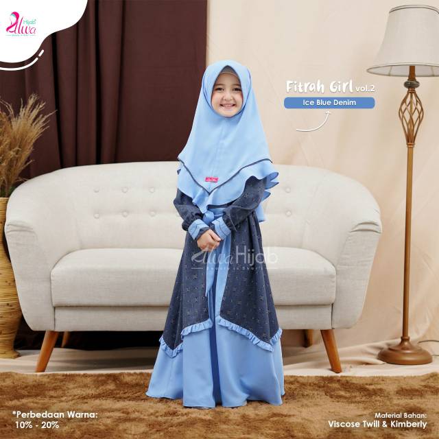 Gamis set girl fitrah family original Alwa Hijab