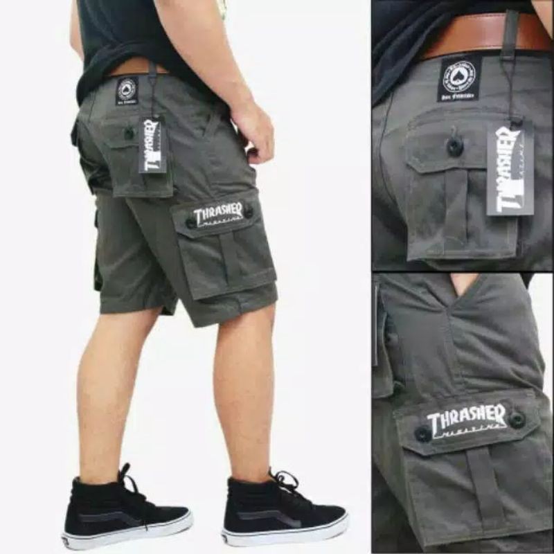 Celana Pendek Cargo Pria Gunung PDL Army Doreng Motif Mma Casual-6
