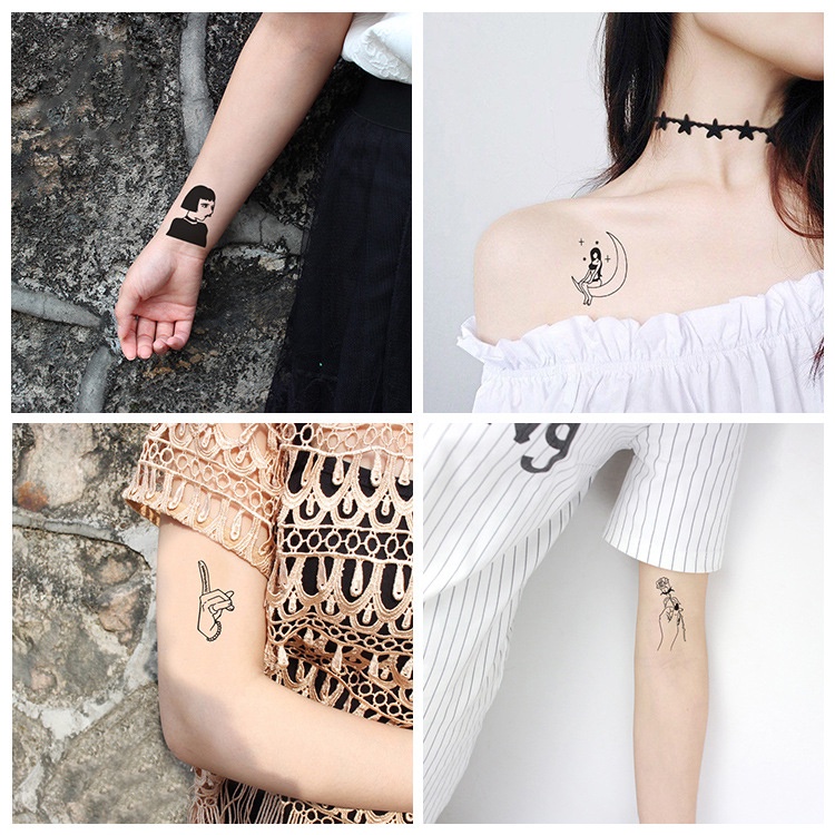 COD✨Stiker Tato Anti Air Wanita Korea Unisex Sekali Pakai Baru Stiker Tato kupu-kupu biru Sederhana