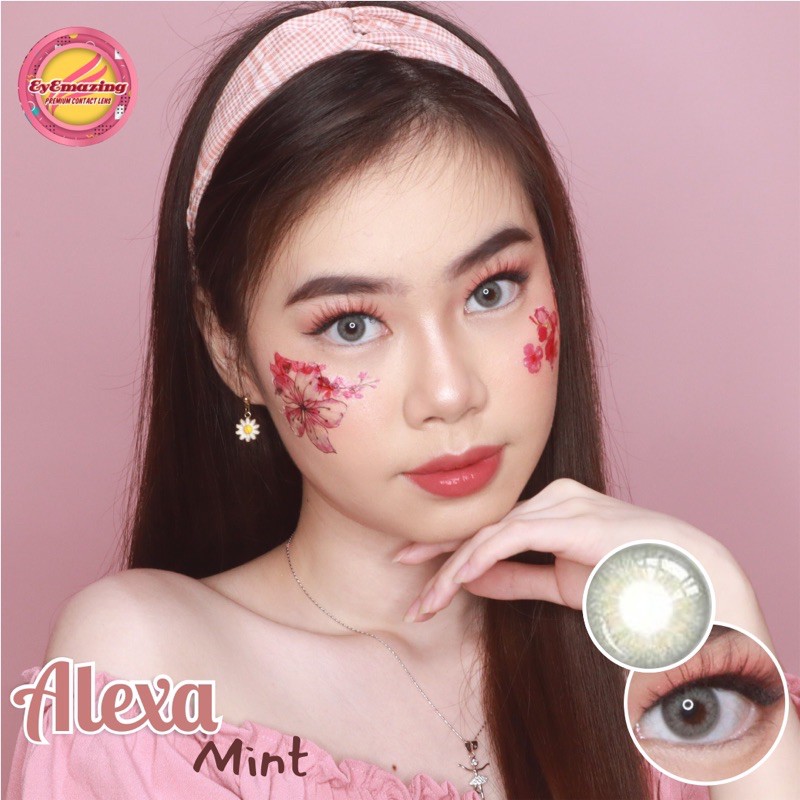 EYEMAZING Softlens - ALEXA Mint Green / Hijau Normal Minus Beda Minus