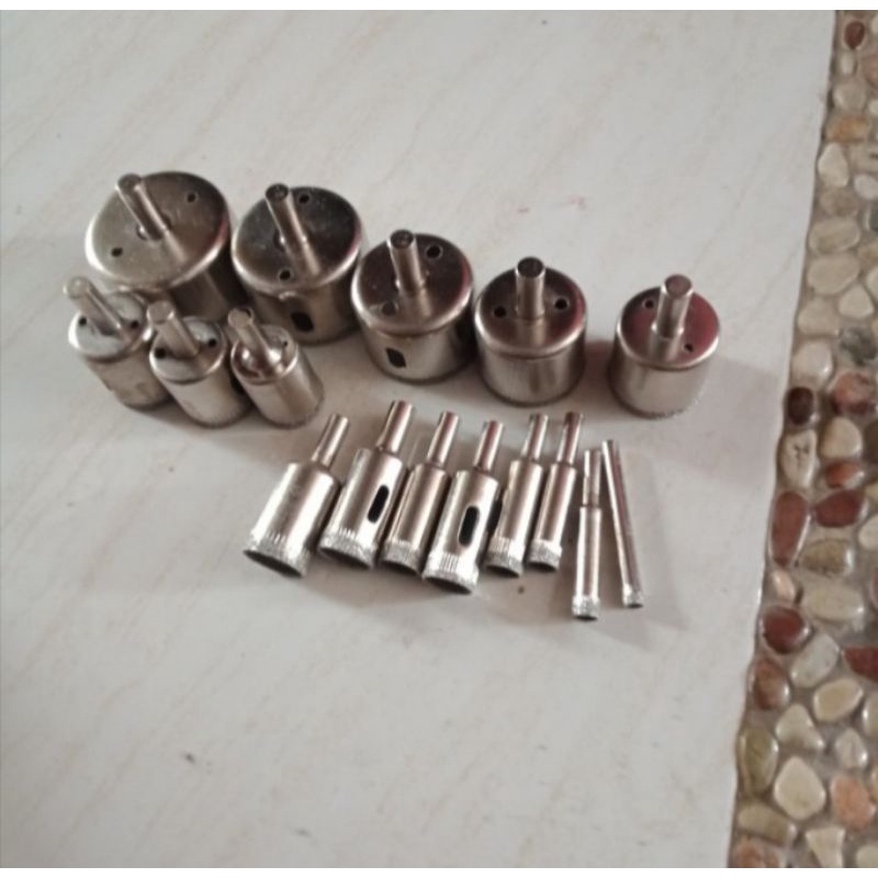 mata bor keramik hole Saw keramik kaca granit set isi 15 pcs Mata bor keramik dan granit