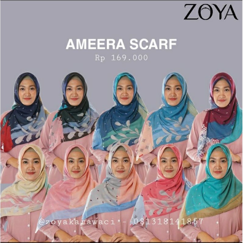 ZOYA AMEERA SCARF MOTIF BUNGA DAUN