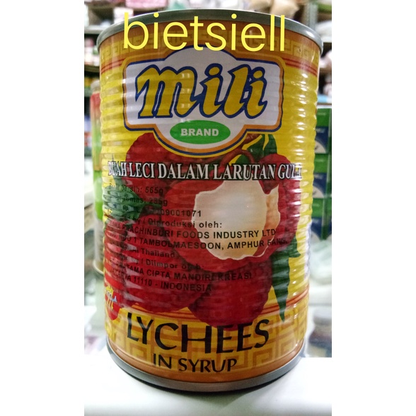

Kalengbuah- Mili Lychees/Buah Leci 1 Dus 12 Kaleng (Gosend/Grab) -Buah-Kaleng.