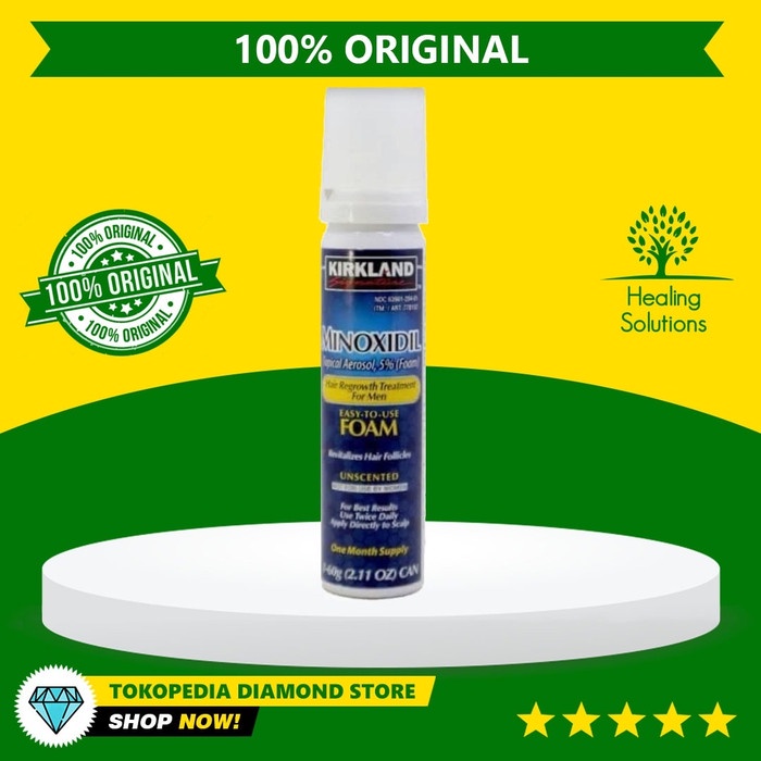 RAMBUT-VITAMIN-SUPLEMEN- KIRKLAND SIGNATURE FOAM MINOXIDIL TOPICAL AEROSOL 5% 100% ORIGINAL
