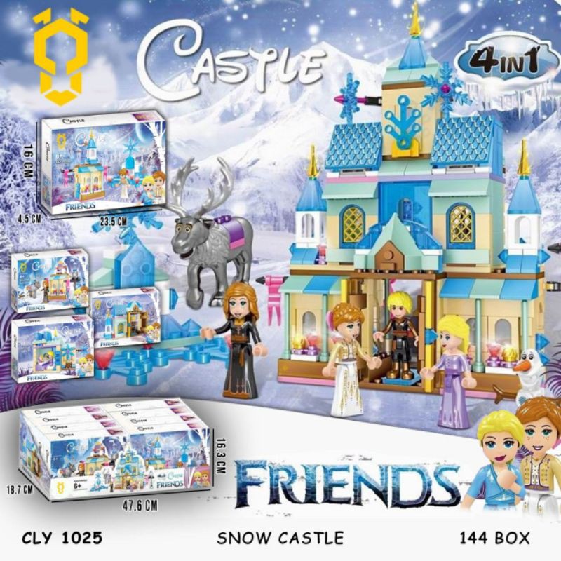 Mainan Blok Block Balok Susun Anak Perempuan Snow Castle CLY 1025