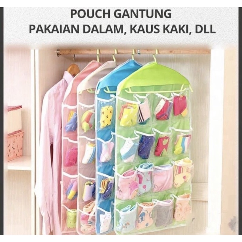 Pouch pakaian dalam / kaos kaki / wadah tempat kaos kaki gantung