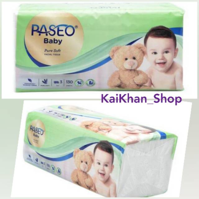 Paseo Baby Puresoft Facial Travel Pack Tissue [ 130 sheets]