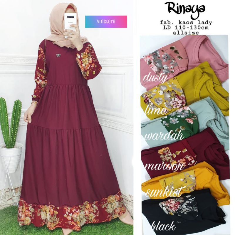 READY GAMIS RINAYA FAB KAOS LADY BAHAN ADEM