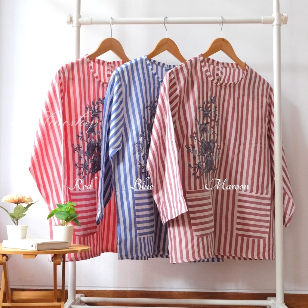 BAJU ATASAN BASIC BLOUSE WANITA MUSLIM & CASUAL - KIKA & MIRA SALUR TOP-2