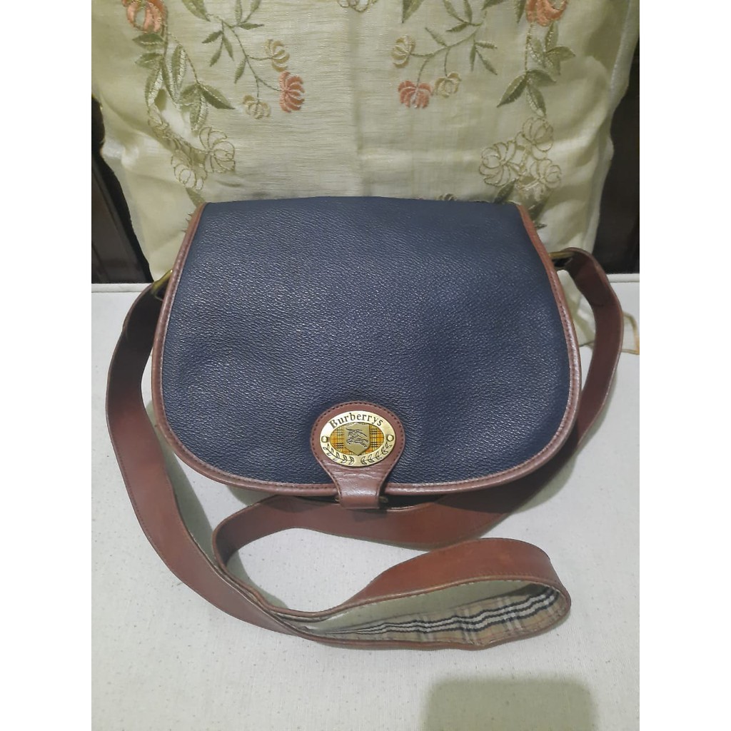 Tas Wanita Branded Second Burberry Vintage Tas Selempang