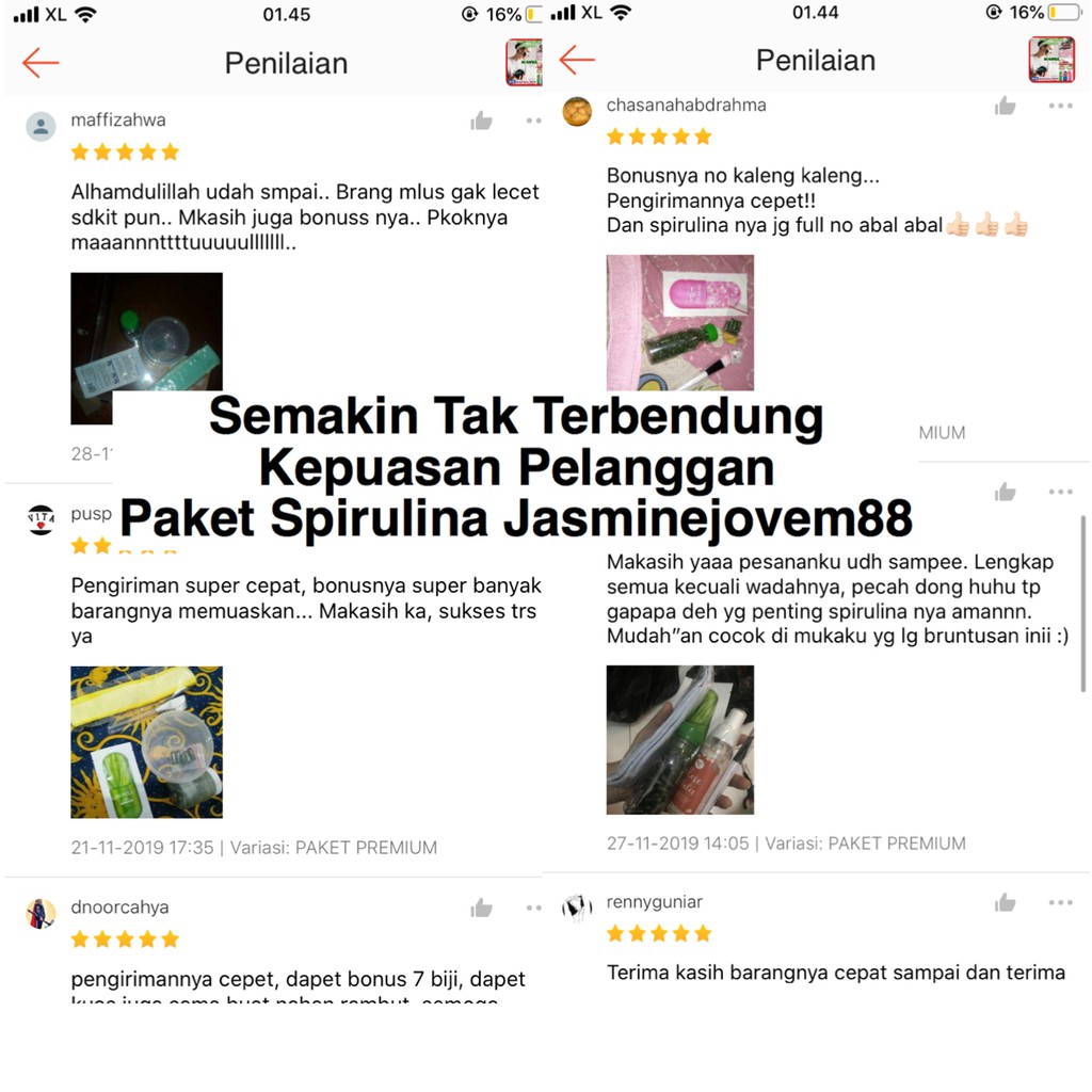 TERLARIS PAKET PREMIUM MASKER SPIRULINA BANYAK BONUSNYA