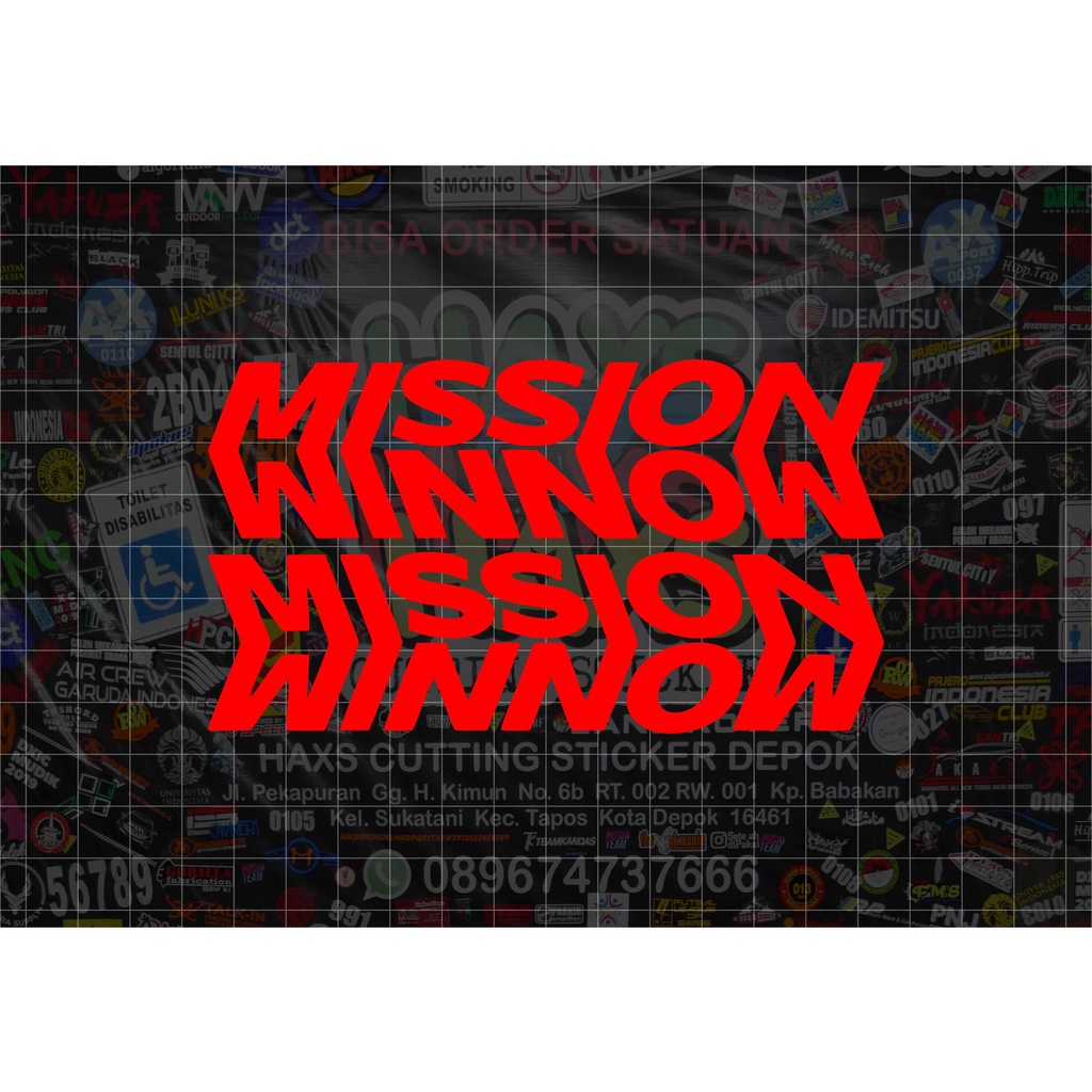 Cutting Sticker Mission Winnow Sepasang Ukuran 13 Cm