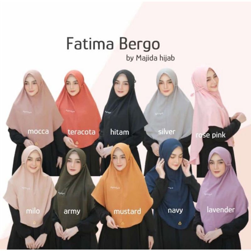Bergo fatima/Majida hijab/bergo viral/PO dulu/hijab rumahan