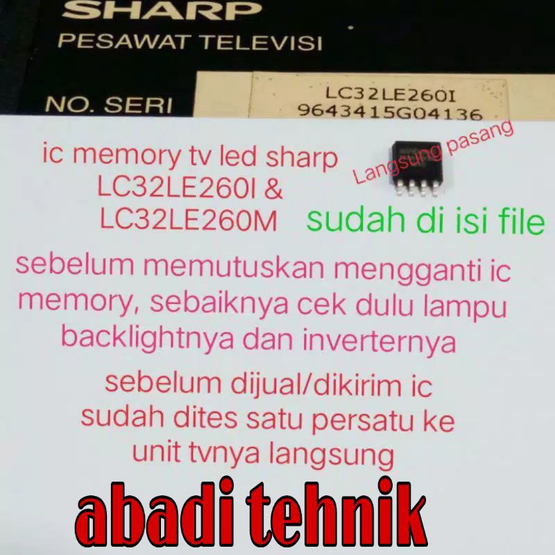 Ic memory tv led sharp lc32le260i lc32le260m