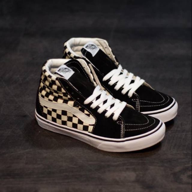 Vans sk8hi chekerboard japan market "blackwhite"