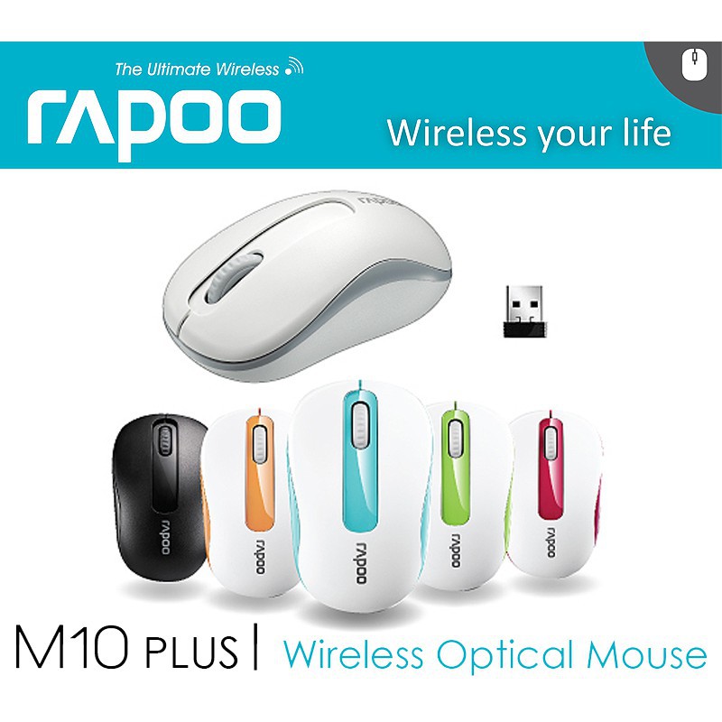 Mouse Office Wireless Rapoo Black Blue Red White