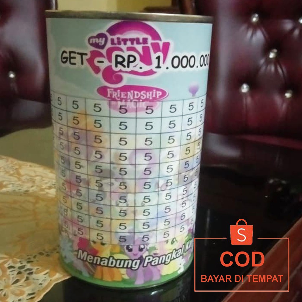 ✅COD Celengan Tabungan Challenge Tantangan Menabung Target Viral Kaleng Custom Unik Buka Tutup Murah-1 JUTA (5K)