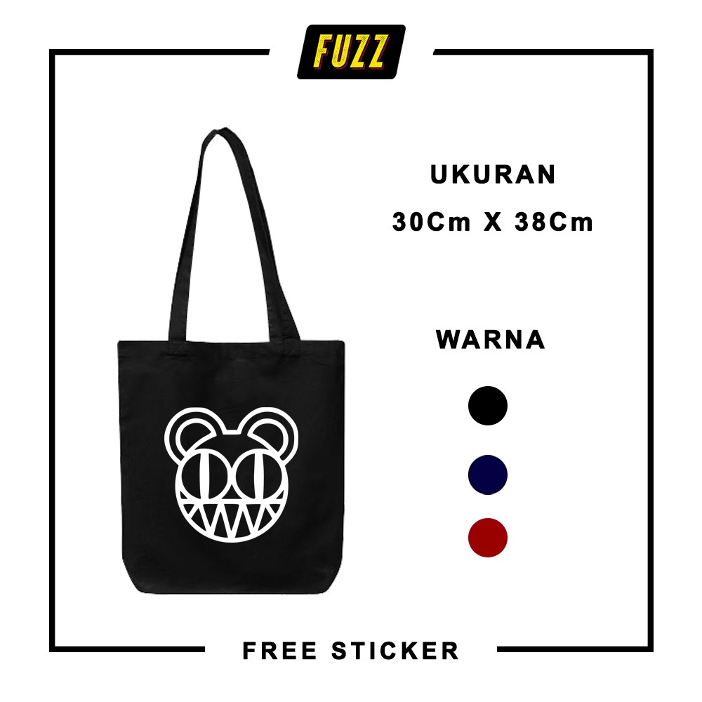 TOTEBAG BAND RADIOHEAD / TOTE BAG DISTRO MUSIK RADIO HEAD / TAS JINJING KULIAH MURAH DAN KEREN