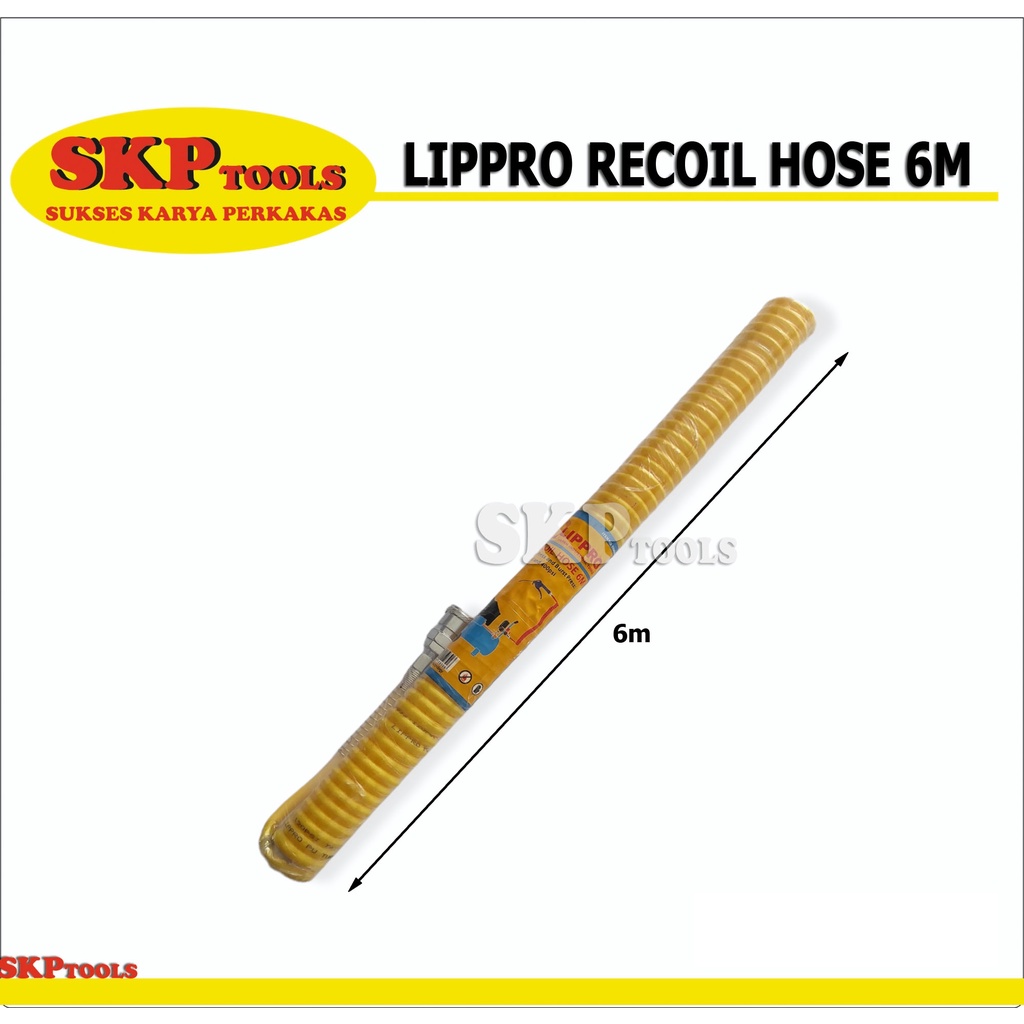 LIPPRO SELANG SPIRAL 6 METER KOMPRESOR RECOIL HOSE (9306RH)