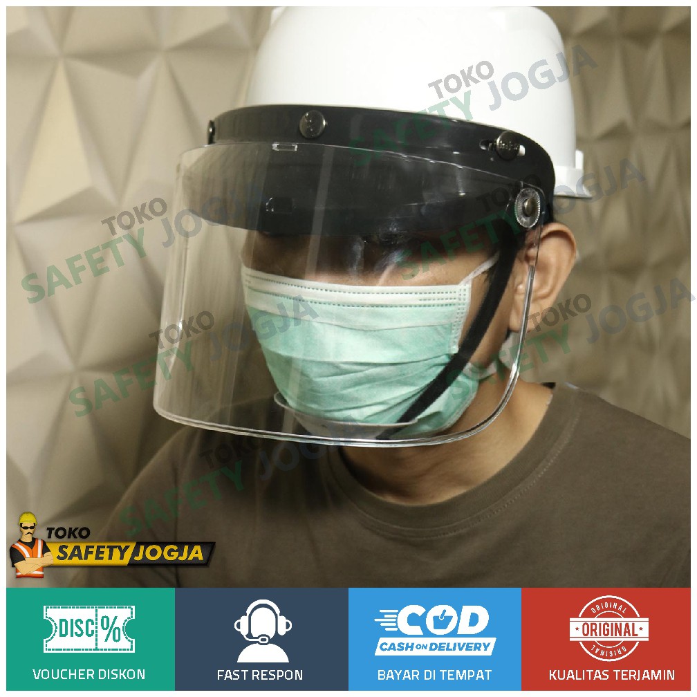 HELM FACE SHIELD APD SAFETY ANTI DROPLET PELINDUNG MUKA POLYCARBONATE SNI