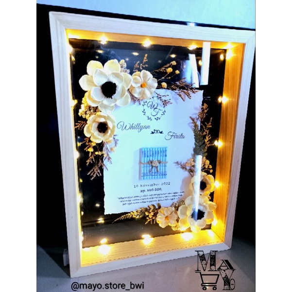 Mahar Transparan Double Akrilik. Ukuran Besar (40x30 cm) Mahar Rustik. Mahar Lampu