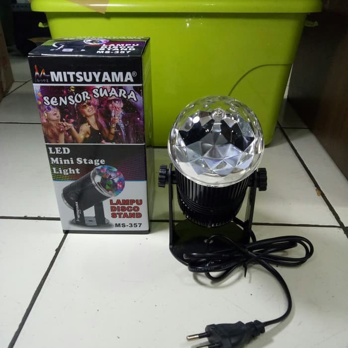 Paling Laris!!! Lampu Stand Disco LED Super Terang MS-357 Full Color Rotating Lamp Party Light Mini 3 Watt Berkualitas Original