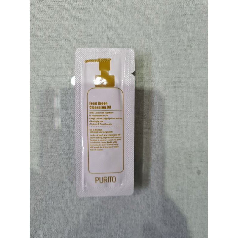 PURITO FROM GREEN CLEANSING OIL MINI SAMPLE SACHET TRAVEL SIZE