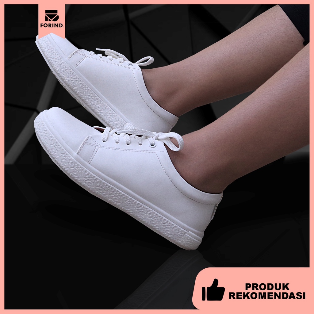 Dyla White | Sepatu Sneakers Wanita Casual Polos Original Putih Cewek Ori Footwear | FORIND Nazreal