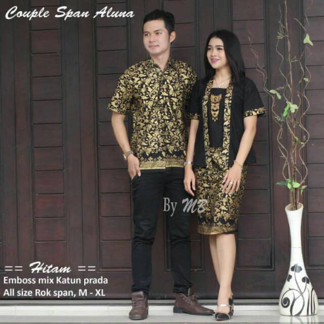 COUPLE PRADA/BAJU COUPLE HEM DAN DRESS /COUPLE BATIK PASANGAN/COUPLE BATIK PRADA/BATIK COUPLE