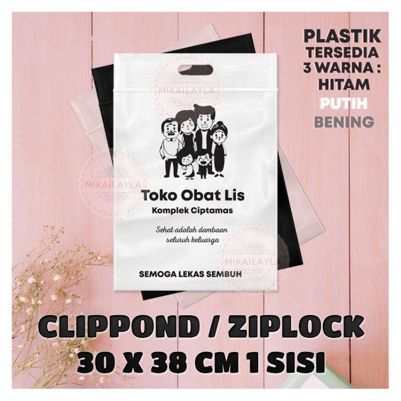 

Sablon Plastik Clipond / Ziplock 30x38 1 SISI