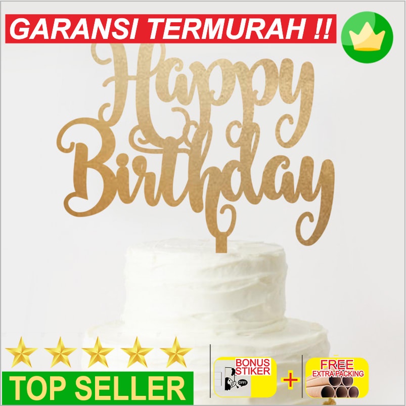 

Terlaris TOPPER HAPPY BIRTHDAY AKRILIK / TOPPER KUE AKRILIK Elegan