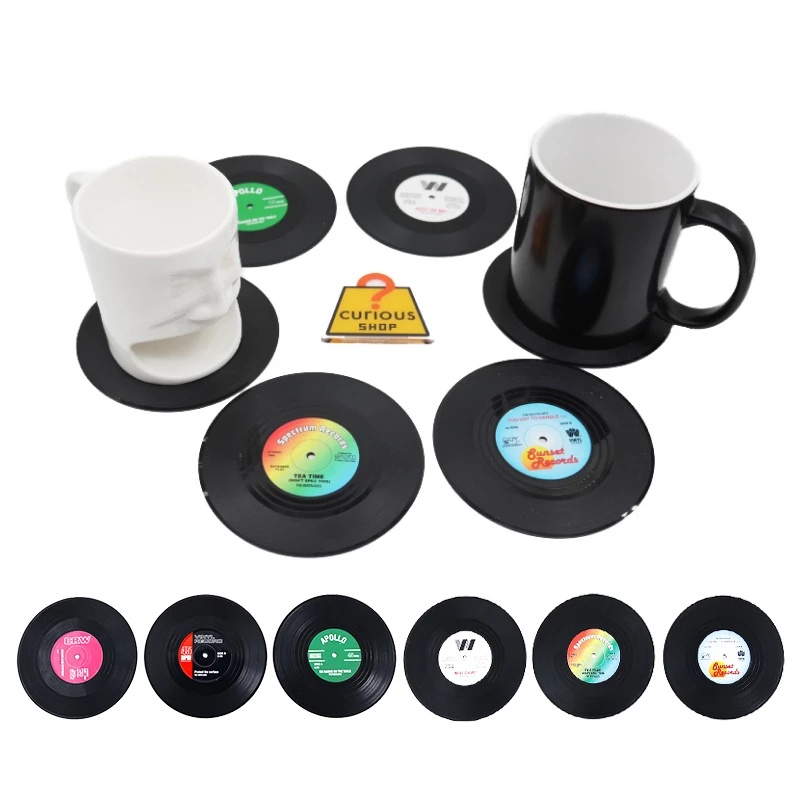 Creative Round Record Table Mat / Kitchen Heat-resistant Anti-slip Coffee Mug Cup Coaster