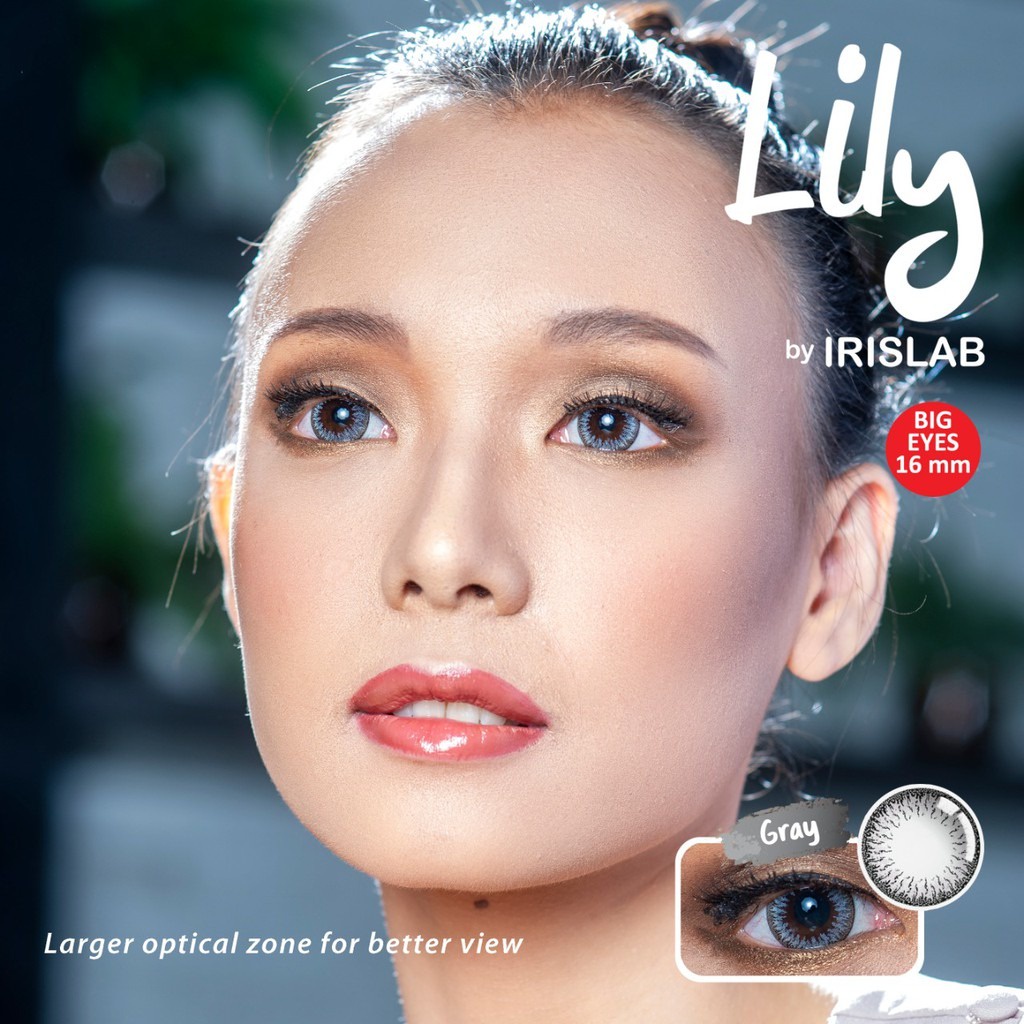 SOFTLENS LILY GREY BY IRIS LAB LIVING COLOR BIG EYES 16 MM MINUS (0.50 S/D -6.00)