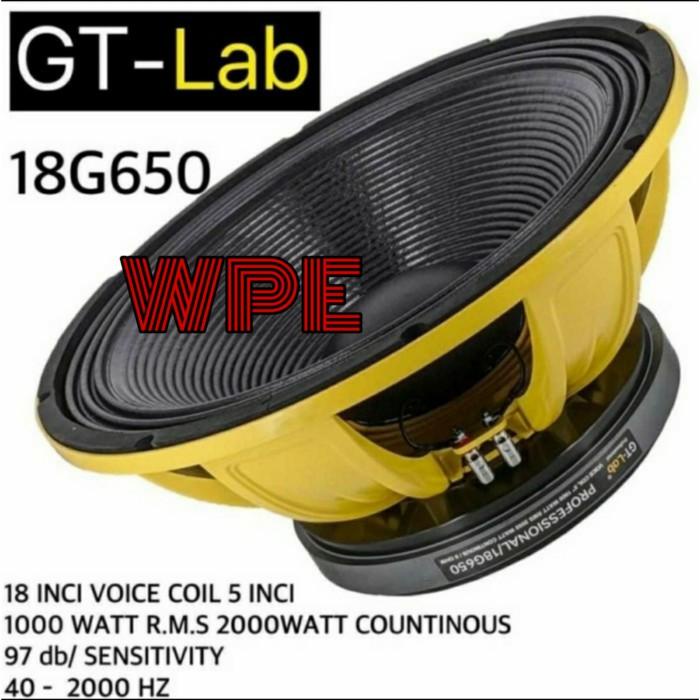 speaker komponen rdw gt lab 18g650 18inch GT LAB 18 G 650 original