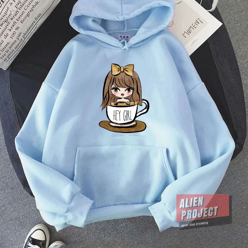 Alien Project Hoodie hei girl Hoodie cewek Hoodie wanita