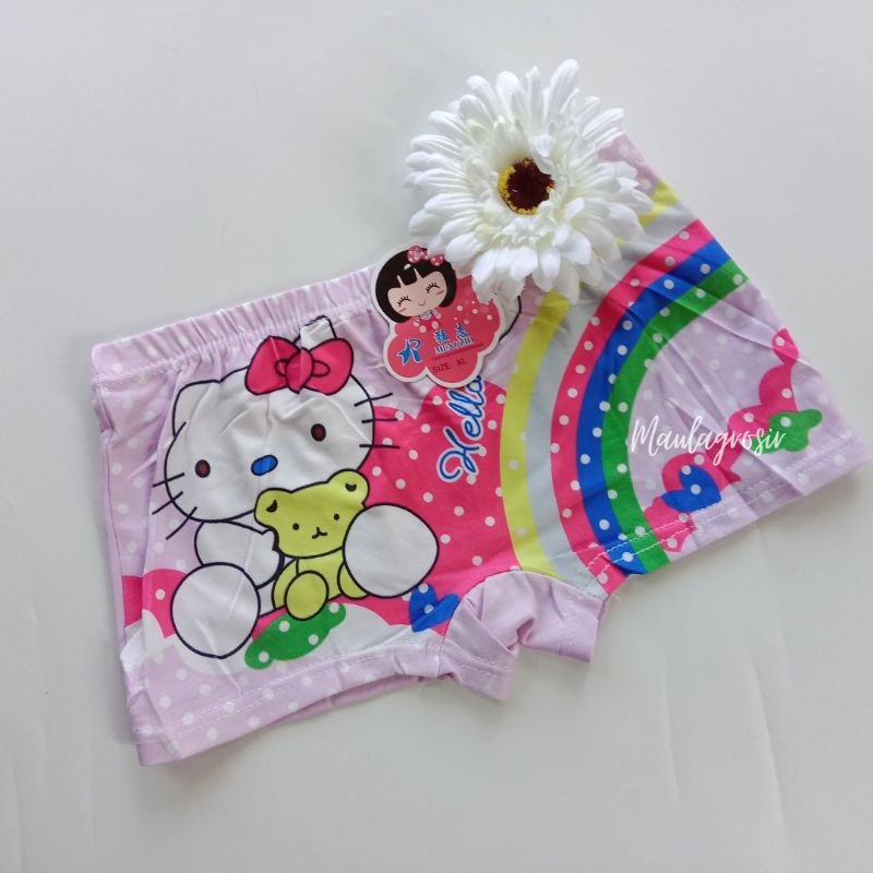 6 PCS Boxer Anak Cewek Mengzhi motif kartun