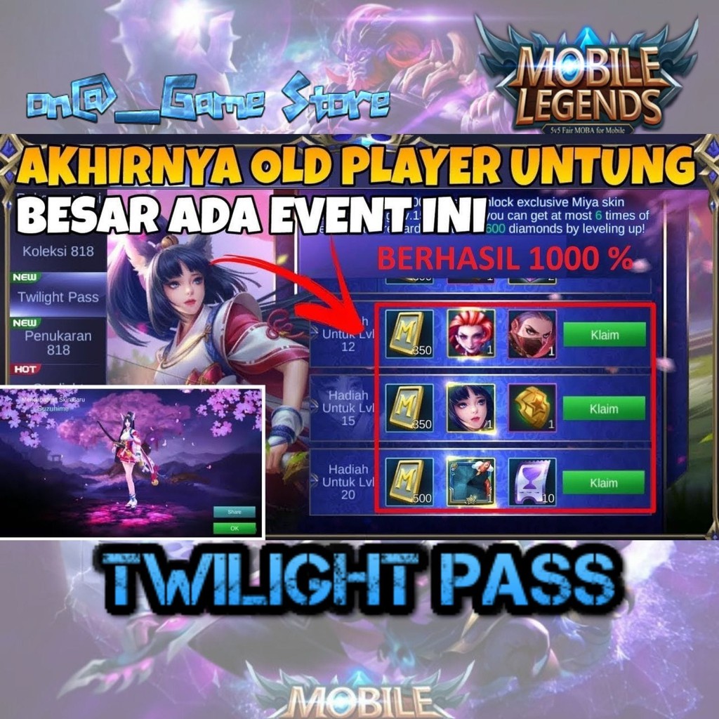 TWILIGHT PASS Skin Miya Suzuhime Mobile Legends Shopee Indonesia