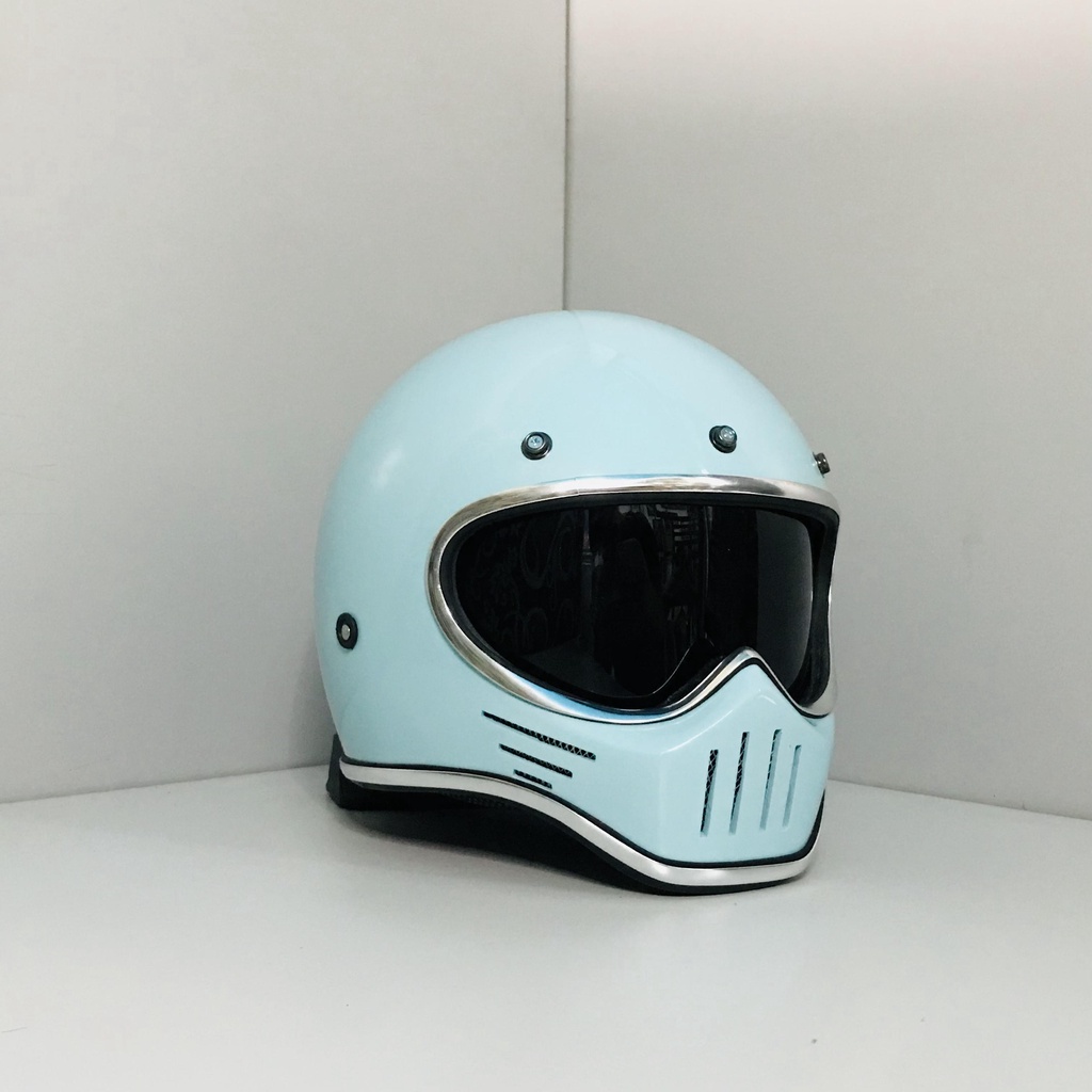 Helm Cakil M30 List Chrom Full Face Custom Simpson Bandit Retro Classic