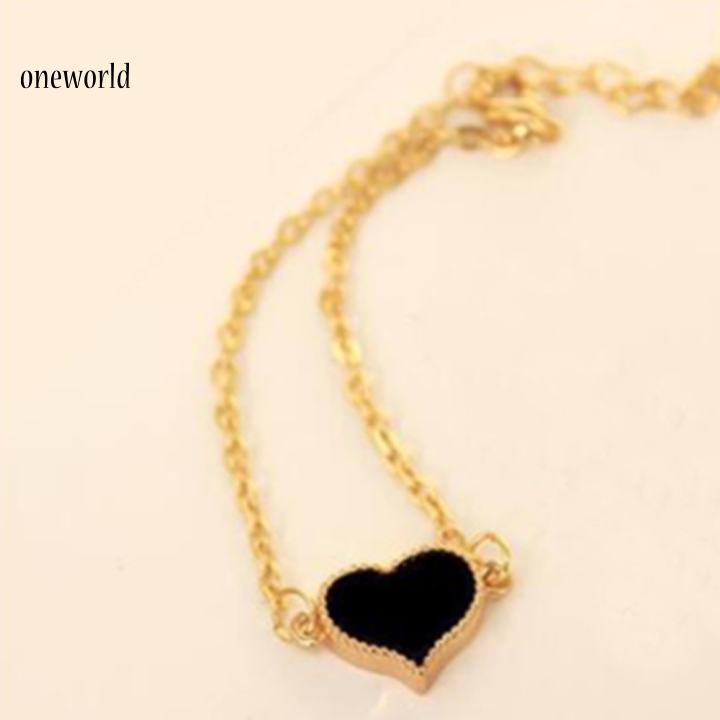 oneworld Women Lady Bangle All Match Heart Shape Bracelet Fine Workmanship Girls Gift