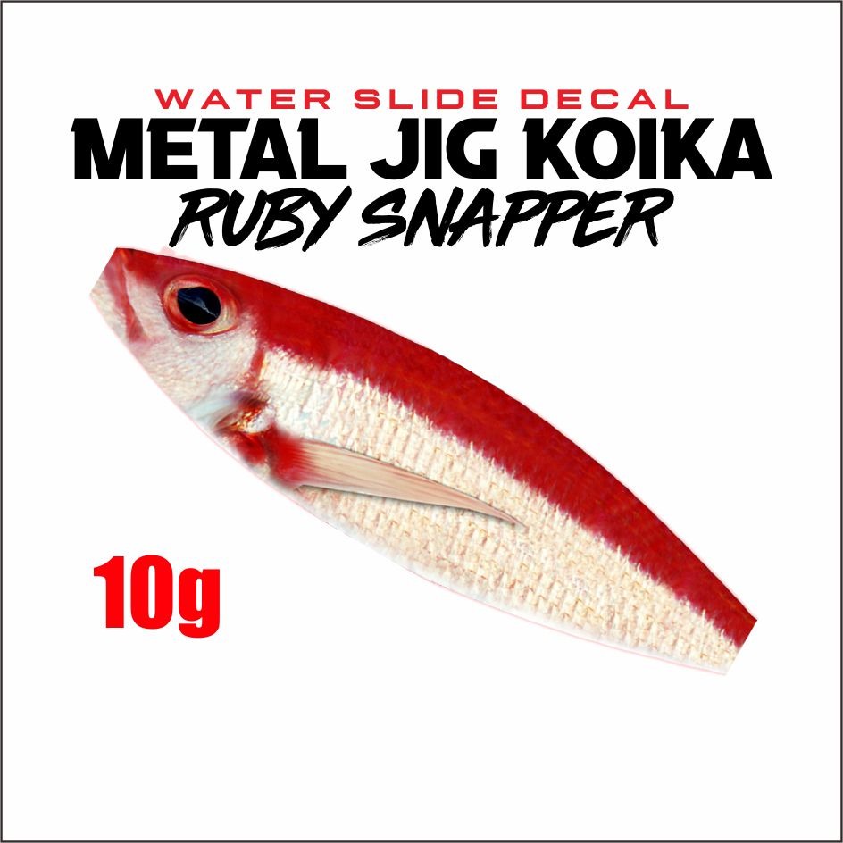 Koika Ruby Snapper Water Slide Decal Metal Jig 10g 20g 40g 60g 80g 100g 200g