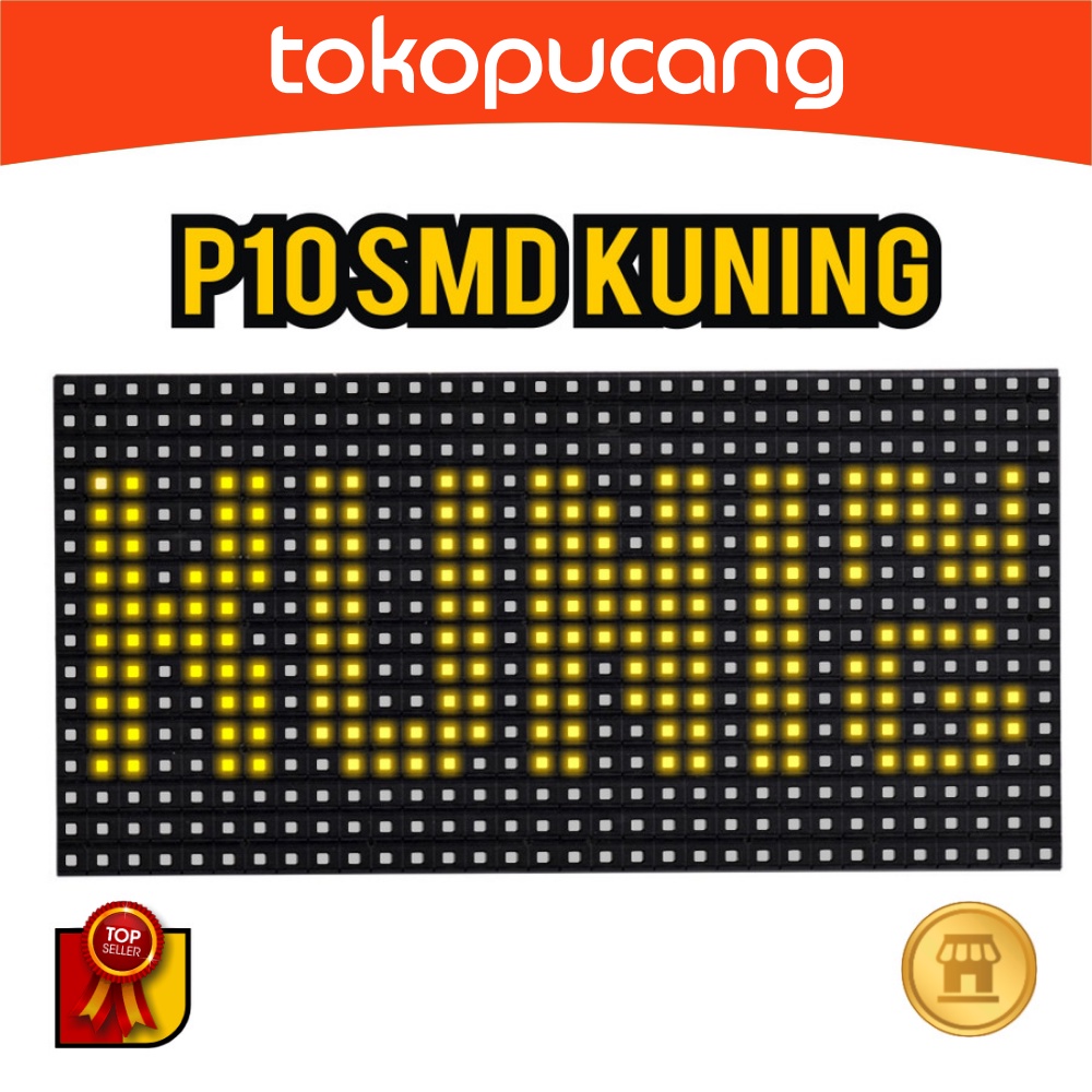 P10 SMD LED MODULE KUNING RUNNING TEXT JADWAL SHOLAT TULISAN BERJALAN
