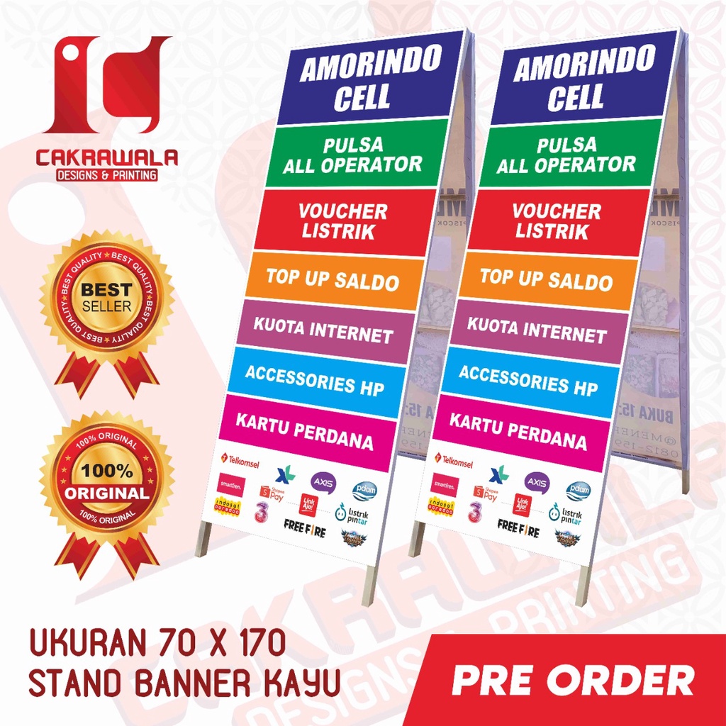 STAND BANNER KAYU UKURAN 70 X 170 - SEGITIGA BANNER RANGKA KAYU - STAND BANNER RANGKA KAYU