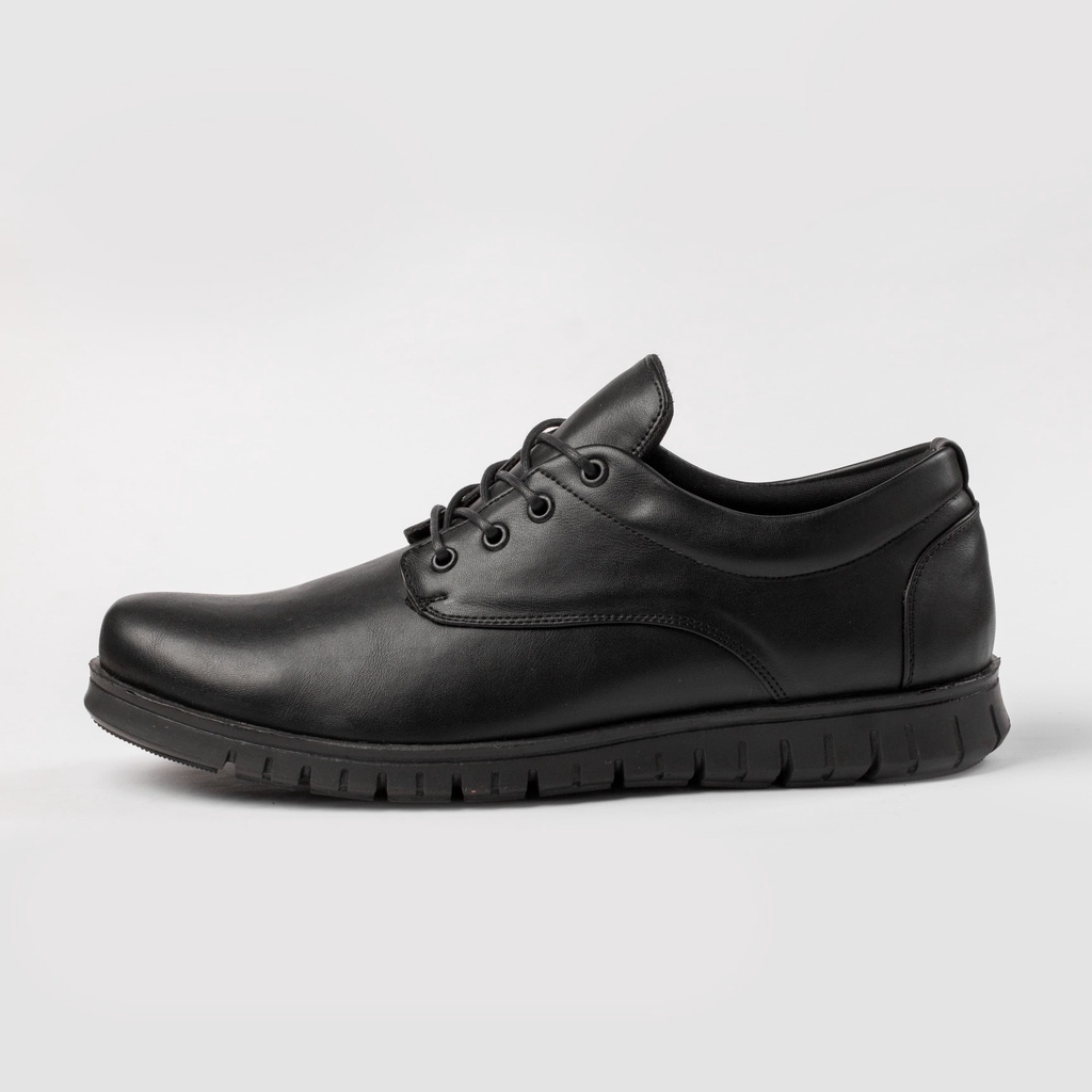 Sepatu Formal Casual Kulit Formal Kerja Kantor Sepatu Pantofel Pantopel Pria Cowok Oxford - Clovis Black