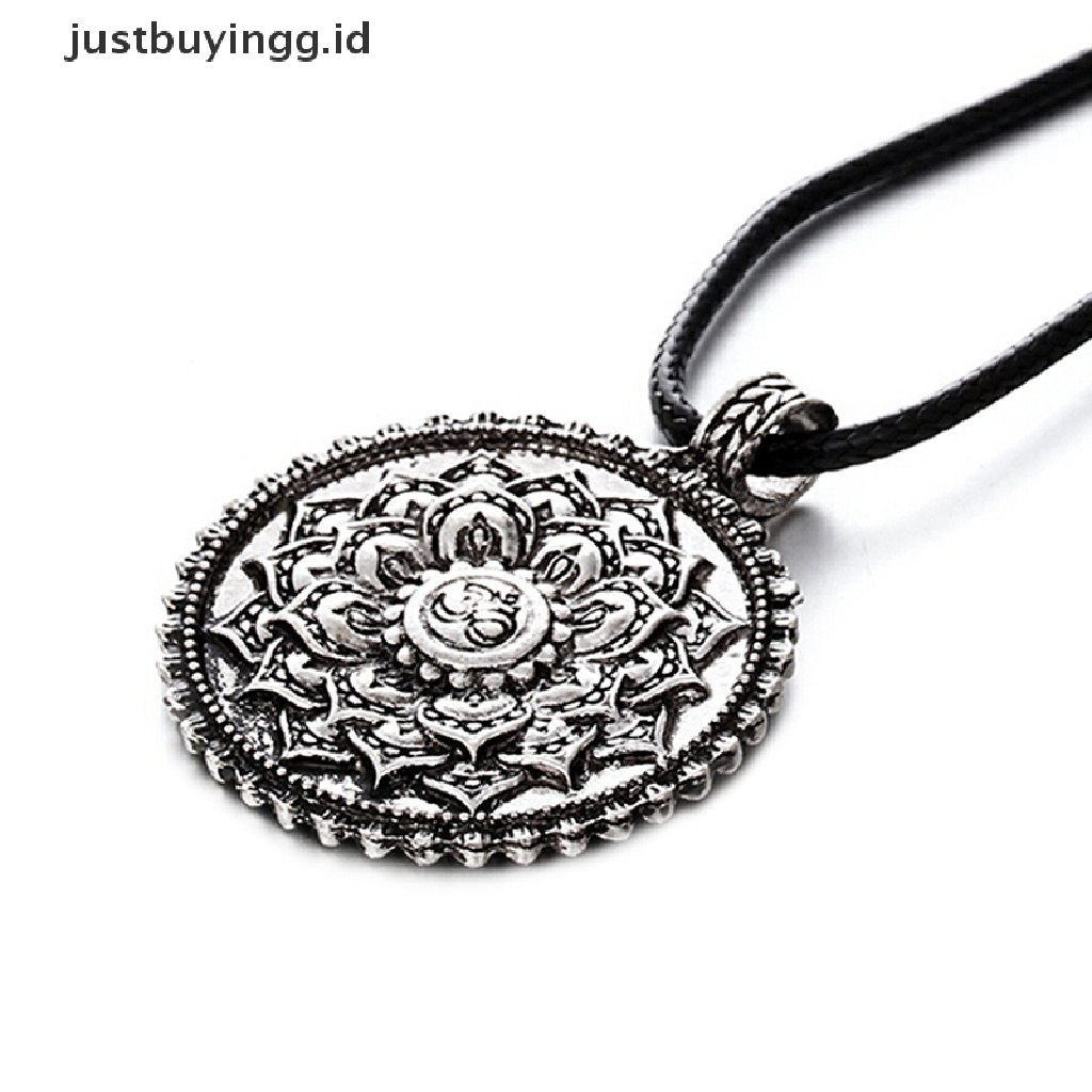 Kalung Liontin Jimat Meditasi Lotus Mandala Tibet Gaya Retro Untuk Yoga