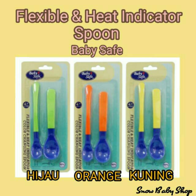 Baby Safe BS350 Flexible &amp; Heat Indicator Spoon / Sendok dengan Sensor Panas