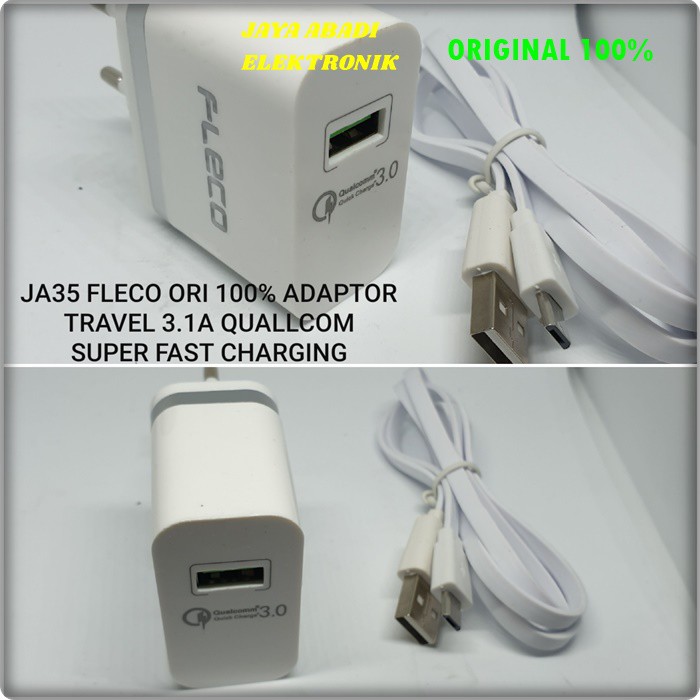 J35 FLECO 3A MICRO USB ADAPTOR SUPER FAST CHARGING CAS CASAN TRAVEL CHARGER CHARGE FLASH ADAPTER ADAPTIVE POWER J35  ORIGINAL fleco 3.1A micro usb adaptor hp cas casan super fast charging travel charger flash charge quick qualcomm adapter adaptiv