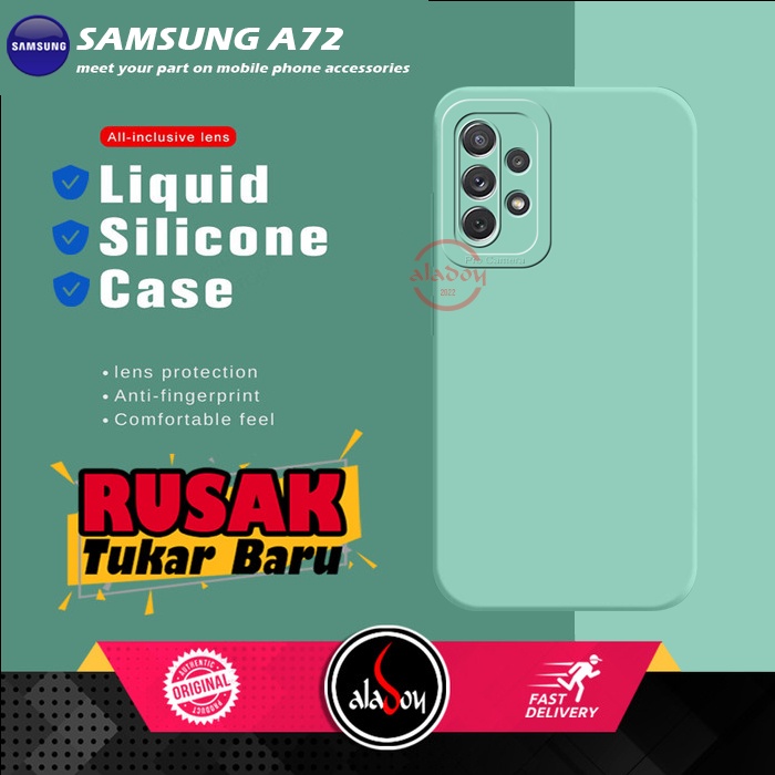 Soft Case Samsung A72 Case Liquid Silicone Pro Camera Premium Casing