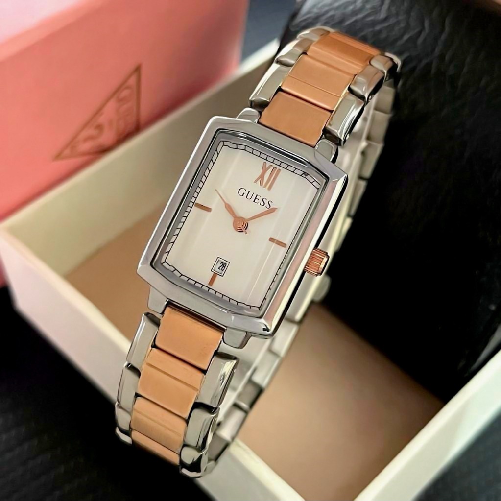 Grosiran Jam Tangan Wanita Guess Fashion 2555YO Analog Strap Stainless Steel Tanggal Aktif Include Box Exclusive dan Baterai Cadangan (COD)